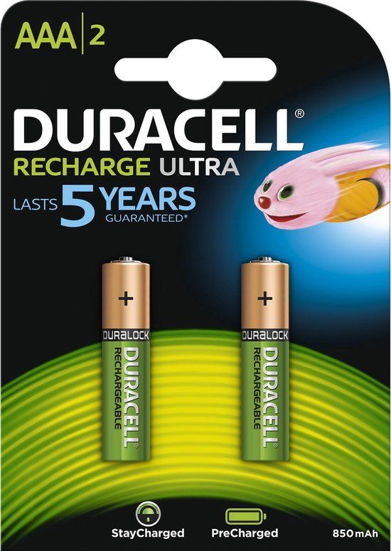 Duracell Recharge Ultra AAA NiMH Oplaadbare Batterijen - 2 stuks