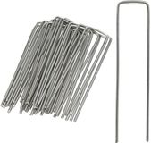 Merkloos / Sans marque Relaxdays Gronddoekpennen - 50 stuks - Grondanker - Haring - Gronddoekhaak - Grondhaken - Zilver - Staal - 15 cm