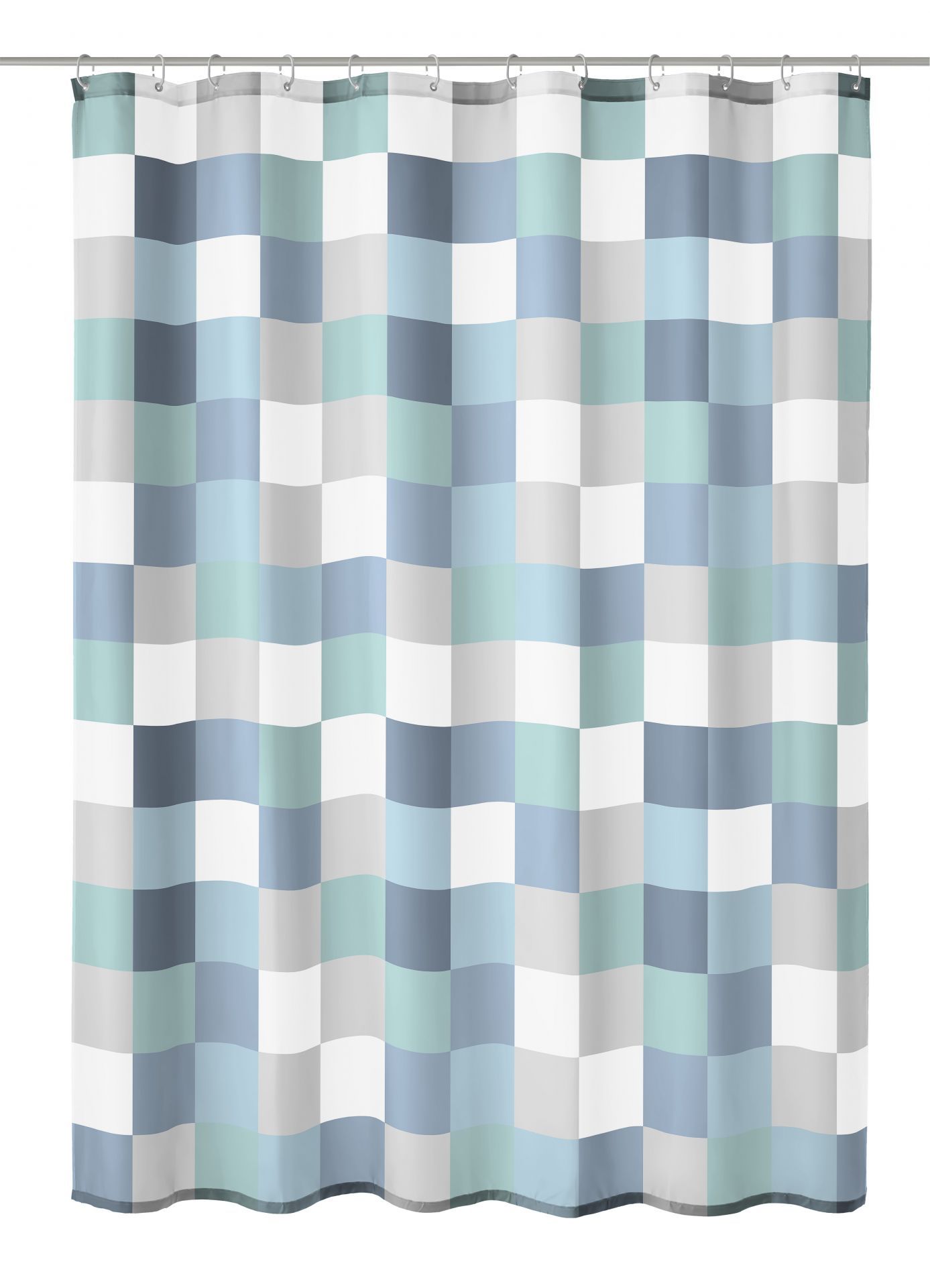 KLEINE WOLKE Check Douchegordijn - 200x200cm - Polyester - Multi