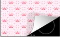 Merkloos KitchenYeah® Inductie beschermer 77x51 cm - Kroon - Roze - Inductiebeschermer