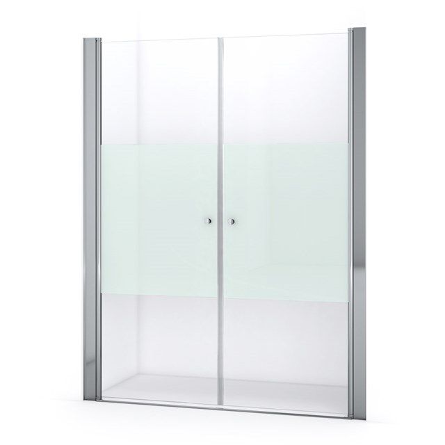 Maxaro Douchedeur Zircon Comfort 160cm Pendeldeur Matte Strook Chroom