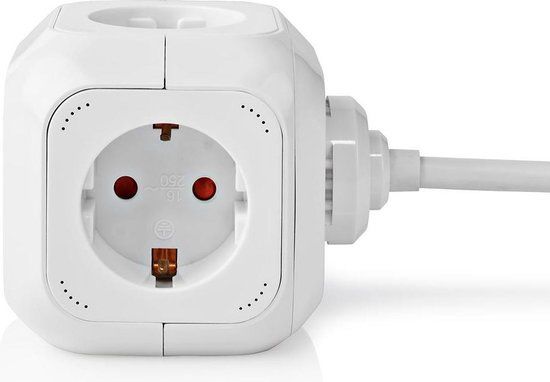 Nedis Stekkerdoos - 4-wegs - 1.50 m - Wit