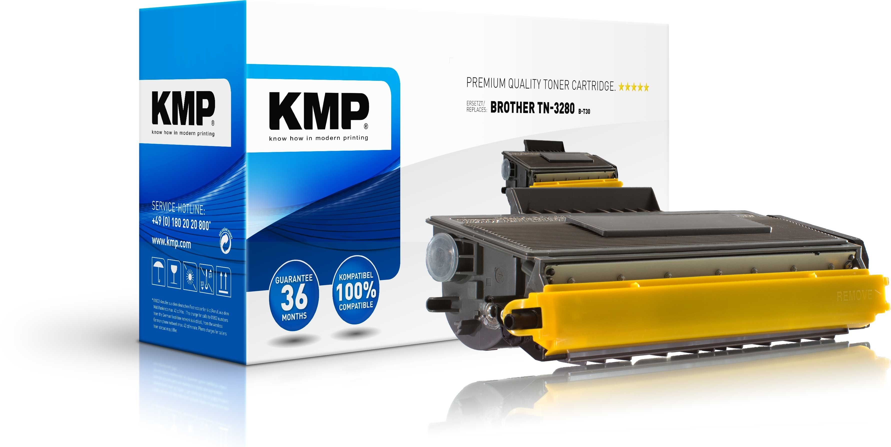 KMP B-T30 - Tonercartridge - Zwart - 1 stuk - Compatibel met Brother TN3280