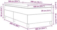 vidaXL Boxspringbed Lichtgrijs en Wit 100 x 200 cm Corduroy stof
