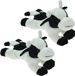Cornelissen Set van 2 Pluche Knuffel Koeien - Zwart/Wit - 19 cm - Boerderij Speelgoed