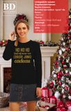 Bellatio Decorations Foute kersttrui/sweater voor dames - Hohoho jonko cadeau - zwart - glitter goud S
