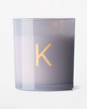 HEMA Bougie en verre Ø8x9cm Lettre K (bleu clair)