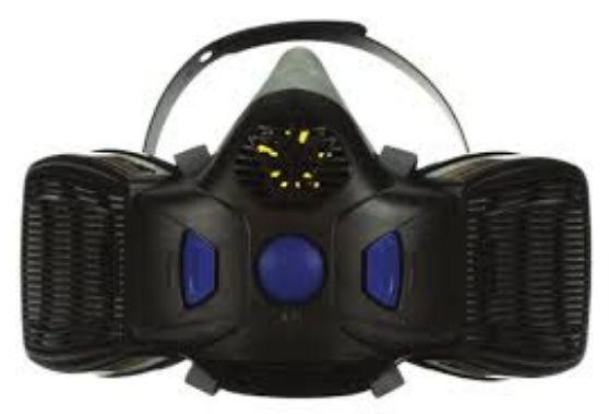 3M HF-802SD Half Facepiece Respirator - Size M - Black/Blue