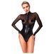 Noir - body brillant - empiècement transparent - noir - XL