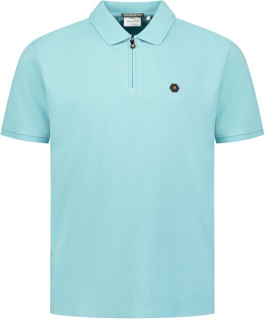 No Excess Polo met halve rits en korte mouwen Seablue L
