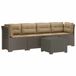 vidaXL Banc de jardin 4 places aspect rotin PP gris clair