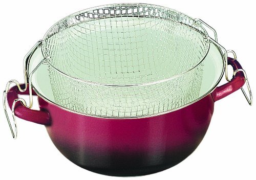 Ibili Volcan frituurset, frietpan, friteuse met ophangmand, diameter 24 cm, hoogte 12,5 cm, inhoud 4,6 l