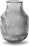 Jodeco Vase - fumé gris/transparent verre - H22 x D15.8/11.3 cm