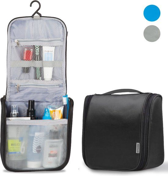 TRVLMORE Toilettas met Haak - Zwart - Unisex - Nylon