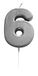 Ciao, Zilveren cijferkaars 6 (6 cm), 21456