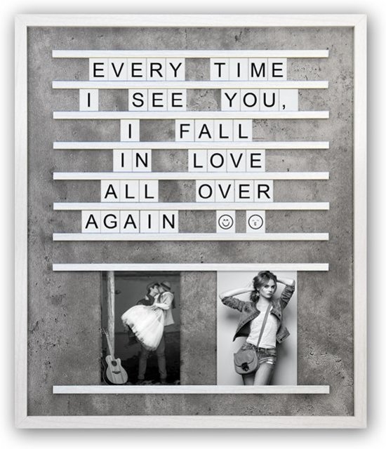 Zep - Letterbord / Fotolijst Roger formaat 2x 10x15 totaal 45x53 cm - LE1795