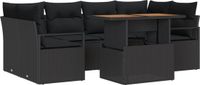 vidaXL Tuinbank Set 7-delig Zwart