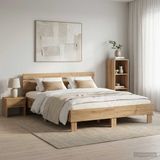 vidaXL Bedframe Artisanaal eiken 120 x 190 cm Bewerkt hout