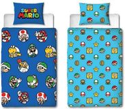 Nintendo Super Mario dekbedovertrek - eenpersoons - blauw