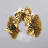 Euronatale DEC.draad goud/witte kroon 38 cm