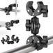 NEEWER Dubbele Super-klem met magische arm, 360 graden vlaggenhouder voor bureau, fotostudio, statief, reflector, scrim, draagarm, motorfiets, kinderwagen stoel, CA160