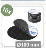 Quadrios 25CA664 Klittenband punten Om vast te plakken Haak- en lusdeel (Ø) 100 mm Zwart 10 stuk(s)