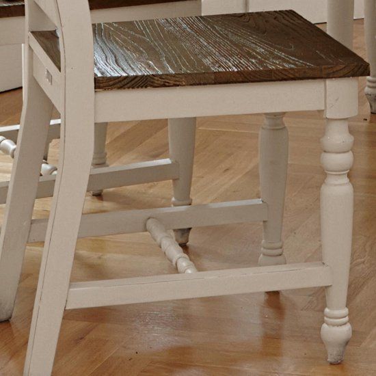 LOBERON Stoel set van 2 Harold wit/bruin