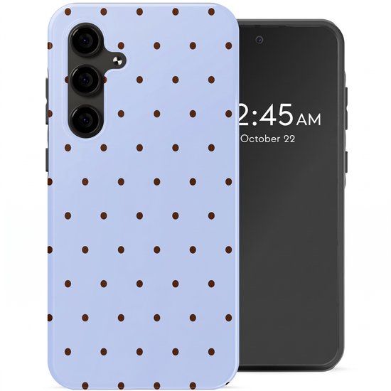 Selencia Hoesje - Geschikt voor Samsung Galaxy S24 FE - Backcover - Happy Dots Digital Sky
