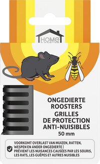 HOME DEFENSE Stootvoegrooster 50mm - 10 stuks - Ongediertebestrijding - Zilver