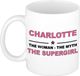 Bellatio Decorations naam cadeau mok - Charlotte - Woman Myth Supergirl - koffiemok - 300 ml - collega - moederdag