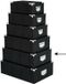 5Five Opbergdoos/box - 3x - zwart - L44 x B31 x H15 cm - Stevig karton - Crocobox