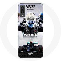 Maniacase Hoesjes voor Samsung Galaxy A02 Formule 1 Valtteri Bottas F1 Racing Driver Black