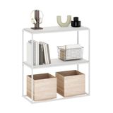 Furinno Moretti Modern Lifestyle Brede stapelbare plank, 2-laags, effen wit/wit