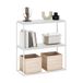Furinno Moretti Modern Lifestyle Brede stapelbare plank, 2-laags, effen wit/wit