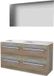 Basic Line Ultimate 46 Badkamermeubelset - 120 x 46 cm - Met Grepen - 4 Lades - Acryl Wastafel - Zonder Kraangat - Spiegel met Indirecte LED Verlichting - Scotch Oak