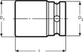 Bahco K7806M-13 Lange krachtdop - 13mm - 1/2" (L=80mm)