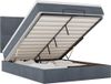 vidaXL Ottomanbed met matras en LED-verlichting, donkergrijs, 140x200 cm, fluweel