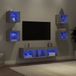 Maison Exclusive - Mur de salon, 7 pièces, avec éclairage LED, sonoma gris, bois composite