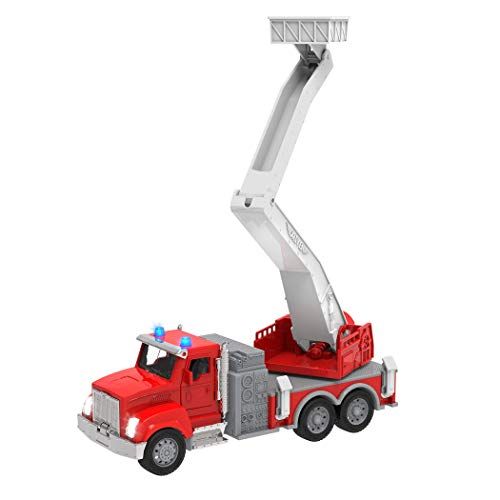 DRIVEN by Battat Micro Brandweerauto, 23 cm, met uittrekbare ladder, lichten en geluiden