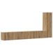 VidaXL 3-delig TV-meubelset, wandmontage, artisan eikenhout, houtvezel
