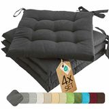 etérea Himmlische Qualität etérea Basic Zitkussen Stoelkussen - Seat Cushion 4 Stuk - 40x40 cm - Antraciet