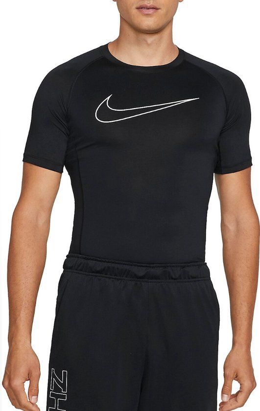 Nike Pro Dri-FIT Tight Sportshirt Heren - Zwart - Maat XL