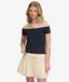 Superdry Top Bardot Épaules Dénudées Coupe Ajustée Navy Taille: 34