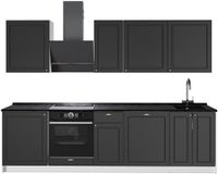 Vicco Complete keukeneenheid Fame-Line, Anthrazit-Gold Landhaus/Wit, 280 cm zonder werkblad