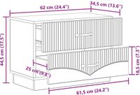 vidaXL - Nachtkastje - Oud - hout - 62 - x - 34,5 - x - 44,5 - cm - Bewerkt - hout