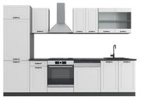 Vicco R-Line Complete keukeneenheid – 300 cm, WB Antraciet Landhuis wit/antraciet