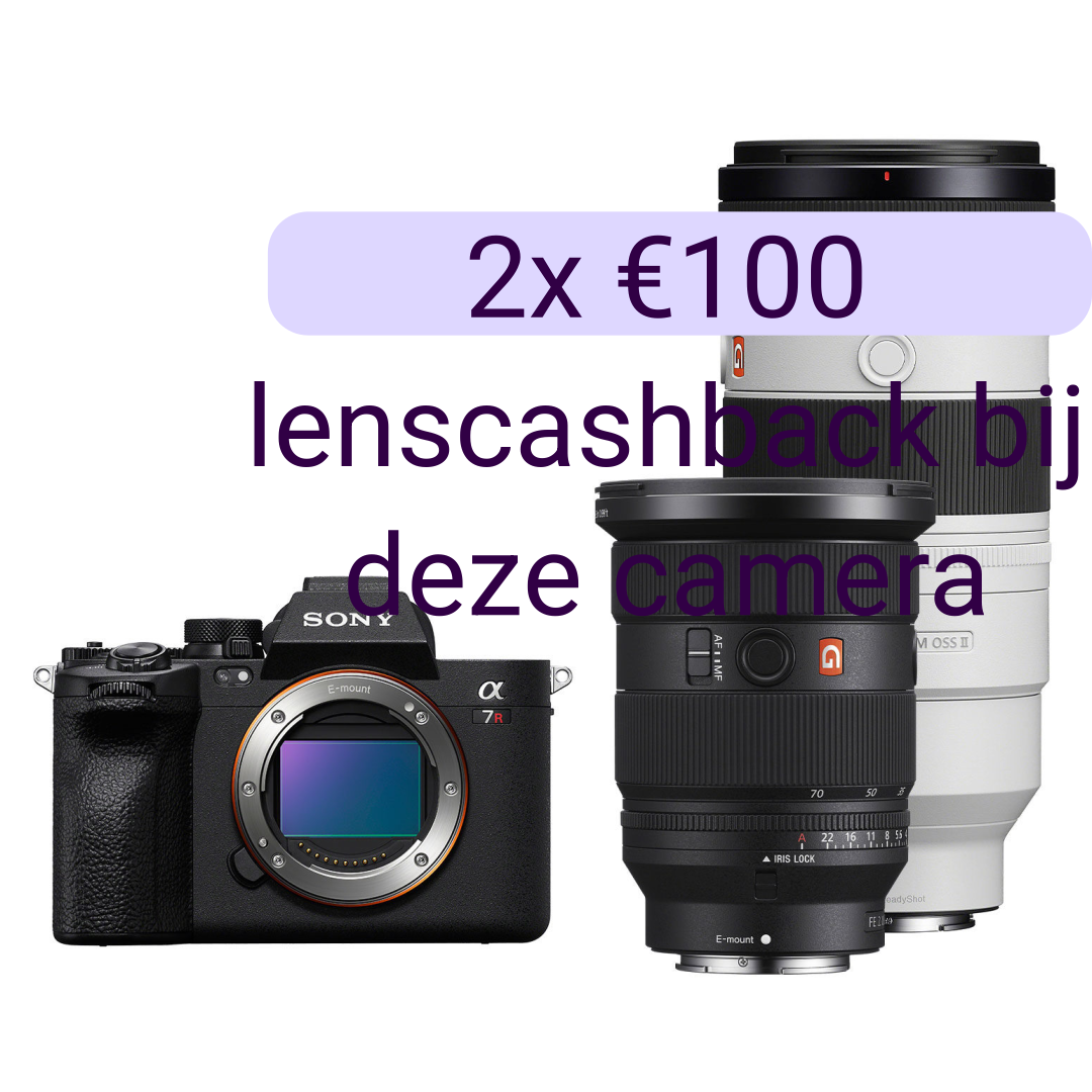 Sony Alpha A7R V systeemcamera + 24-70mm f/2.8 GM II + 70-200mm f/2.8 GM II