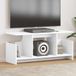 Meuble TV en bois avec espace de rangement pour appareils multimédias
