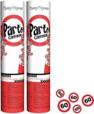 Merkloos / Sans marque Espa Nv Confetti shooter/popper 60 jaar - 2x stuks - confetti kanon - 60e verjaardag feestartikelen - versiering
