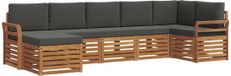 vidaXL - Hoek loungeset - 7 zitplaatsen - Natuurlijk en antraciet - Acacia hout